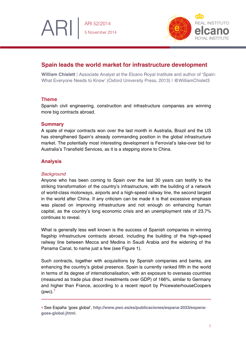 Spain Leads the World Market for Infrastructure Development