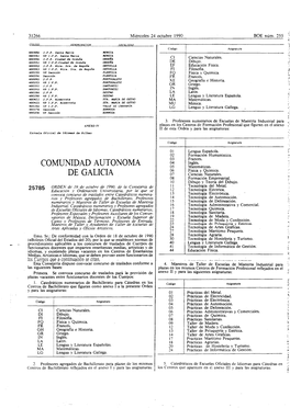 Comunidad Autonoma De Galicia