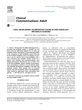 Ileal Neobladder: an Important Cause of Non-Anion Gap Metabolic Acidosis