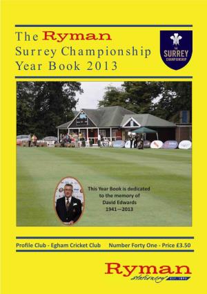 The Surrey Championship Year Book 2013