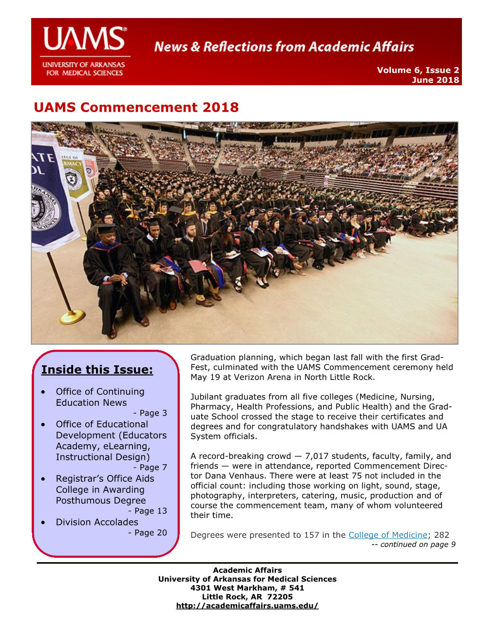 UAMS Commencement 2018