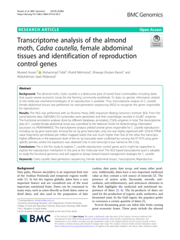 Transcriptome Analysis of the Almond Moth, Cadra