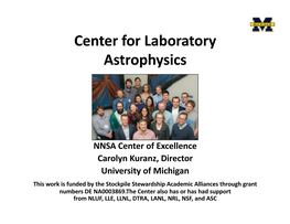 Center for Laboratory Astrophysics