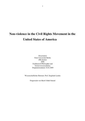 Non-Violence in the Civil Rights Movement in the United States of America