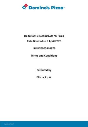 Up to EUR 3,500,000.00 7% Fixed Rate Bonds Due 6 April 2026 ISIN