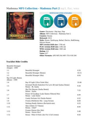 Madonna MP3 Collection - Madonna Part 2 Mp3, Flac, Wma