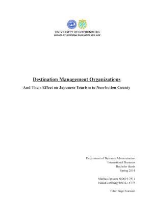 Destination Management Organizations