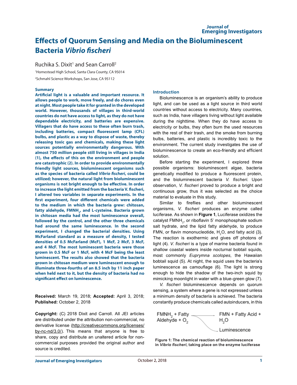 Effects of Quorum Sensing and Media on the Bioluminescent Bacteria Vibrio Fischeri