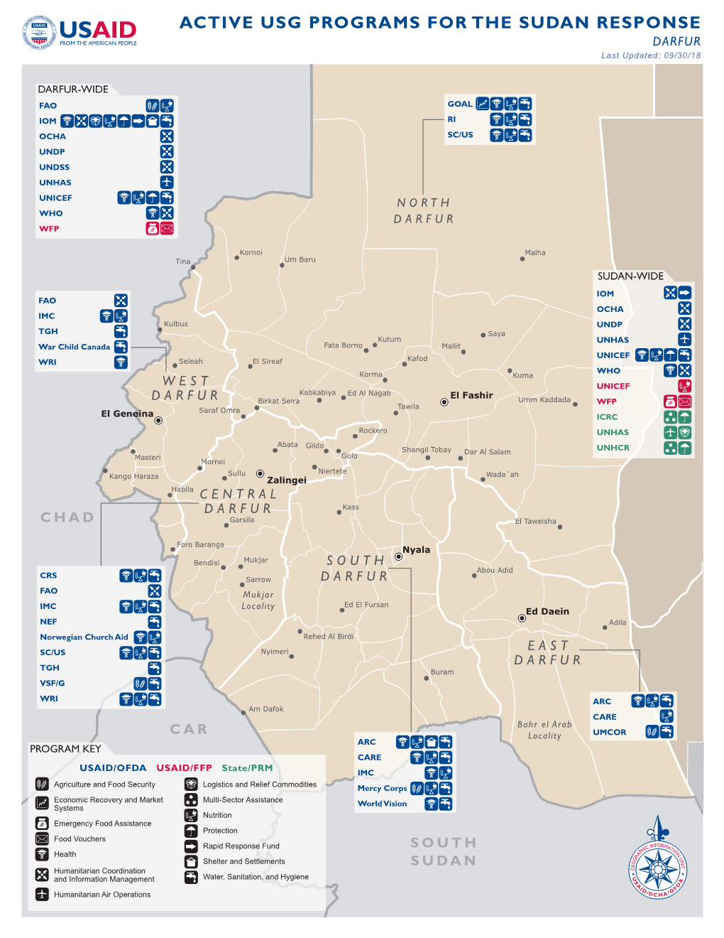 SUDAN RESPONSE DARFUR Last Updated: 09/30/18