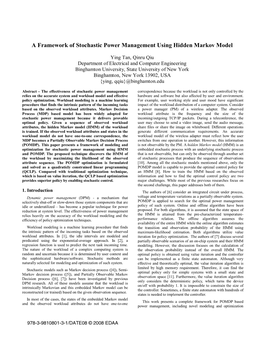 A Framework of Stochastic Power Management Using Hidden Markov Model