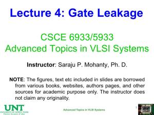 Lecture 4: Gate Leakage