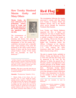 How Trotsky Murdered Maxim Gorky and Many Others