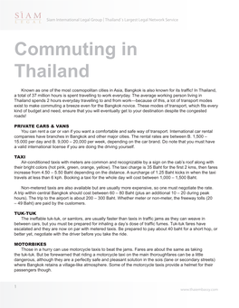 Commuting in Thailand