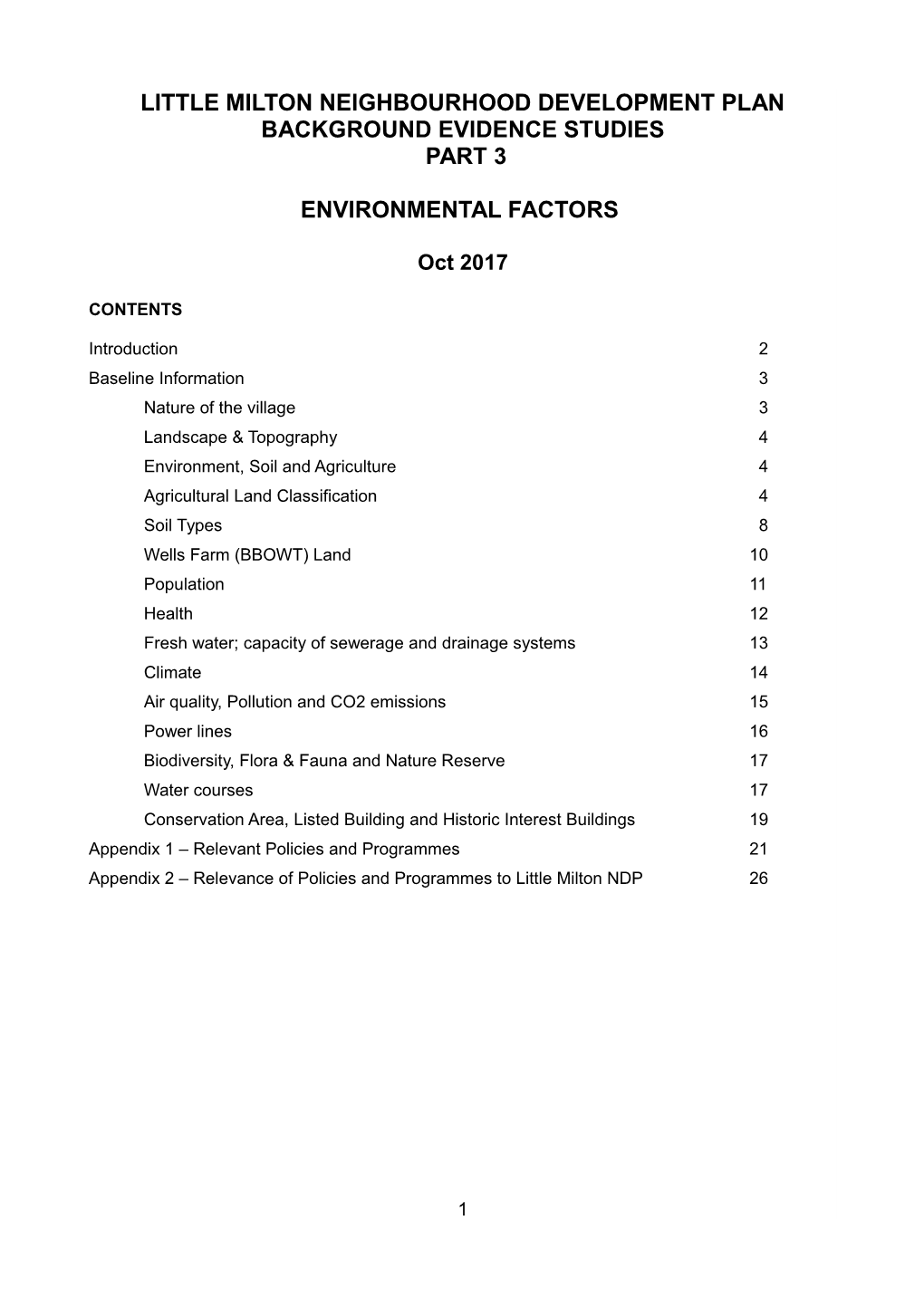 Little Milton Neighbourhood Development Plan Background Evidence Studies Part 3