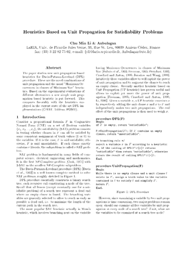 Heuristics Based on Unit Propagation for Satisfiability Problems