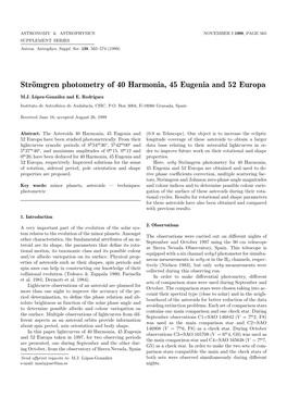 Strömgren Photometry of 40 Harmonia, 45 Eugenia and 52 Europa