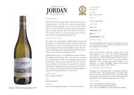 Jordan Cold Fact Sauvignon Blanc 2019 2013- Top 20 at the FNB Top 10 South Africa Sauvignon Blanc