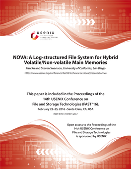 NOVA: a Log-Structured File System for Hybrid Volatile/Non