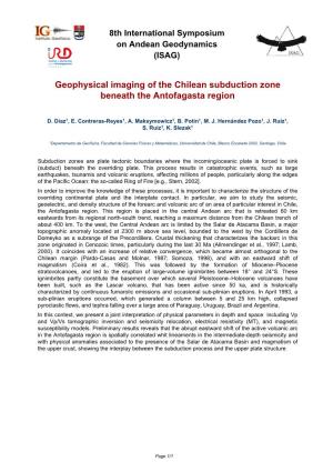 Geophysical Imaging of the Chilean Subduction Zone Beneath the Antofagasta Region