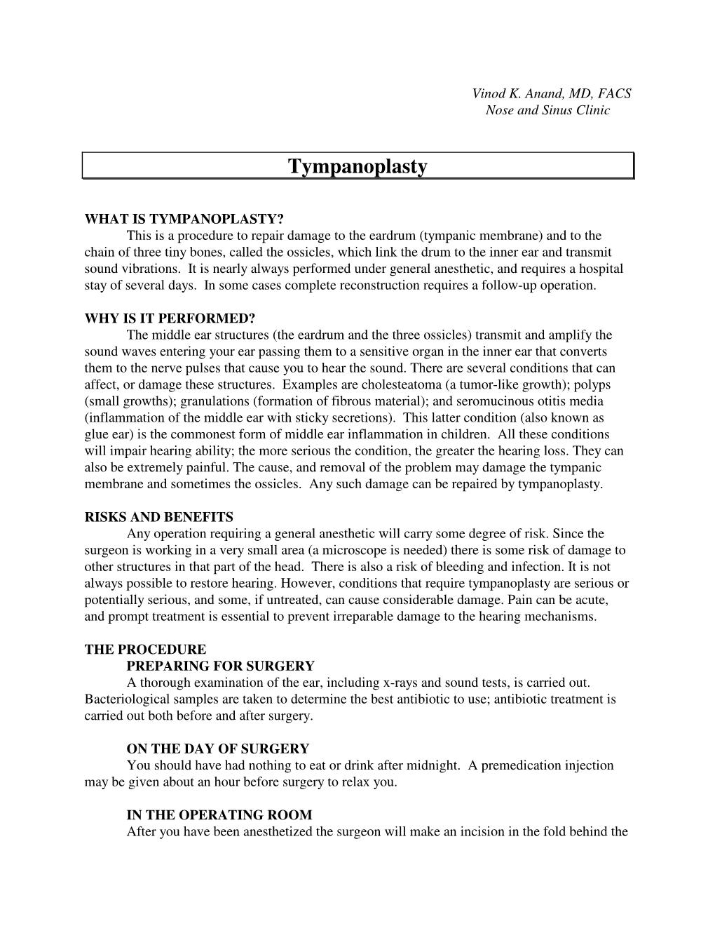 Tympanoplasty