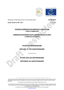 Etude Sur Les Referendums Reponses Au Questionnaire