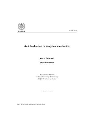 An Introduction to Analytical Mechanics