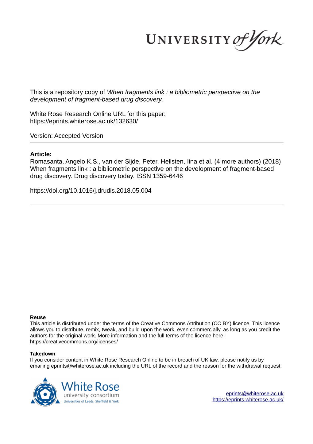 When Fragments Link : a Bibliometric Perspective on the Development of Fragment-Based Drug Discovery