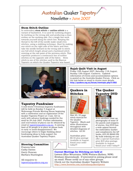 Australian Quaker Tapestry Newsletter - June 2007