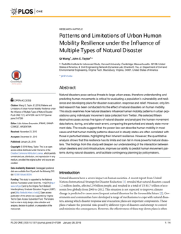 Patterns and Limitations of Urban Human Mobility Resilience Under the Influence of Multiple Types of Natural Disaster