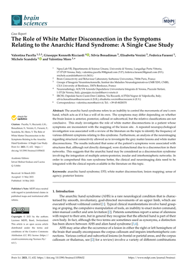 The Role of White Matter Disconnection in the Symptoms Relating to the Anarchic Hand Syndrome: a Single Case Study