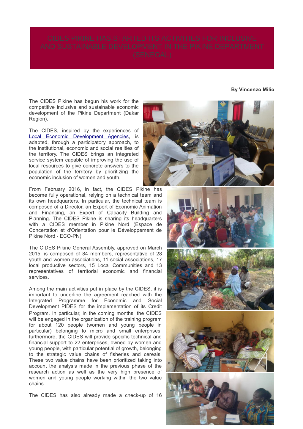 Cides Pikine Has Started Its Activities for Inclusive and Sustainable Development in the Pikine Department (Senegal)
