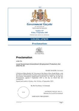 GOVERNMENT GAZETTE No" 137 9144 OFFICIAL NOTICES 5 September 2003 NSW Agriculture