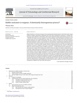 Bubble Nucleation in Magmas: a Dominantly Heterogeneous Process?