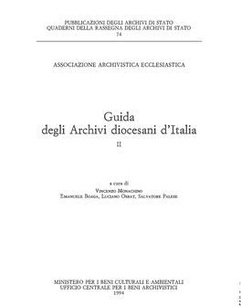 Guida Degli Archivi Diocesani D'italia. II
