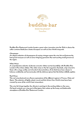 Buddha-Bar Restaurant London Boasts a Great Value, Innovative Wine List