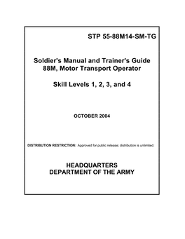 STP 55-88M14-SM-TG Soldier's Manual and Trainer's Guide 88M