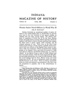 INDIANA MAGAZINE of HISTORY Volume LI JUNE,1955 Number 2