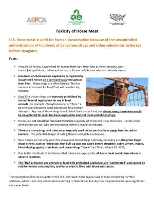 Toxicity of Horse Meat
