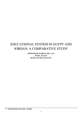 Educational System in Egypt and Jordan: a Comparative Study