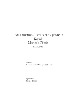 Data Structures Used in the Openbsd Kernel Master's Thesis