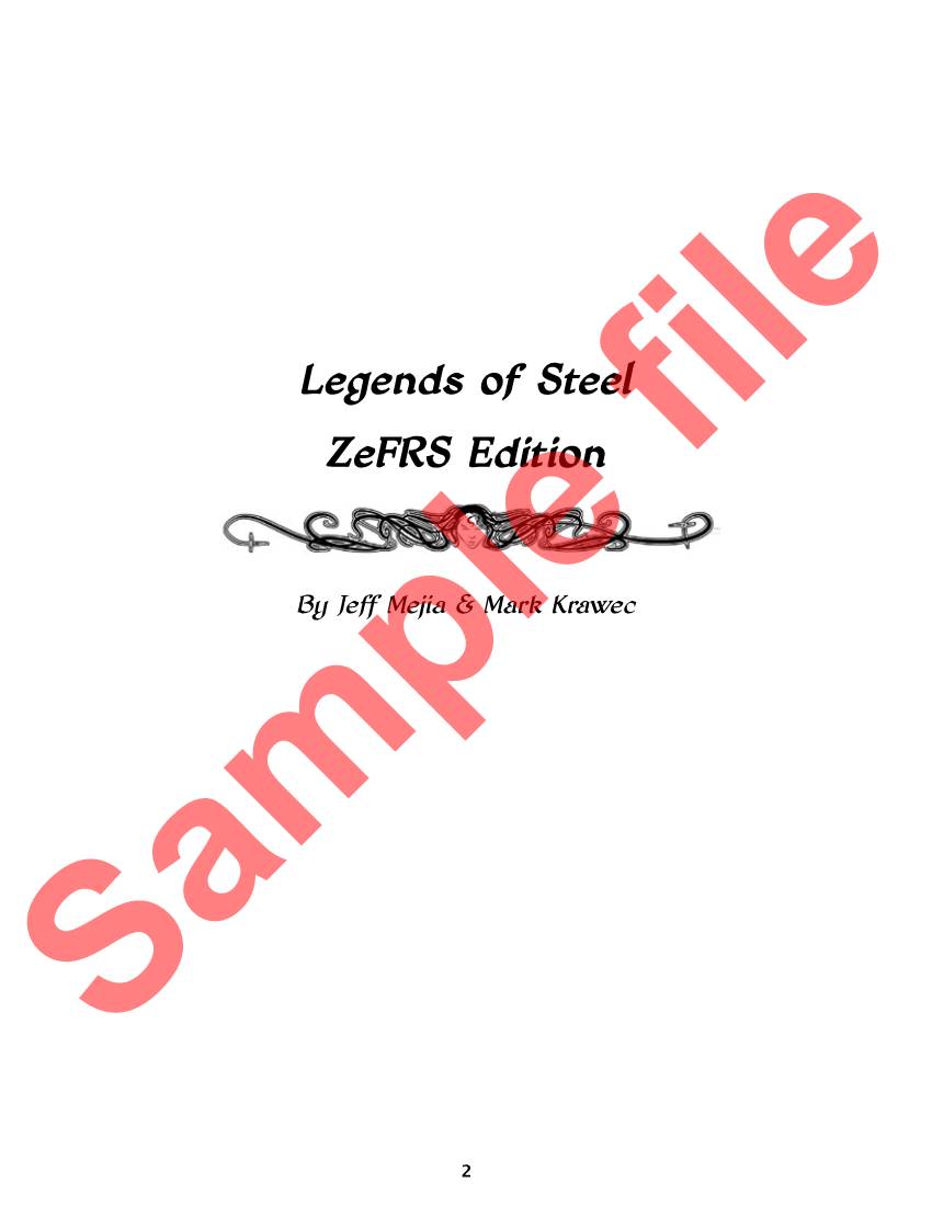 Legends of Steel Zefrs Edition