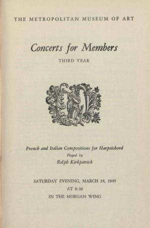 Concerts for Members