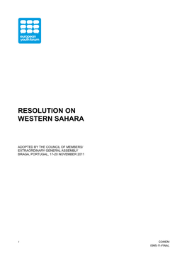 Resolution on Western Sahara
