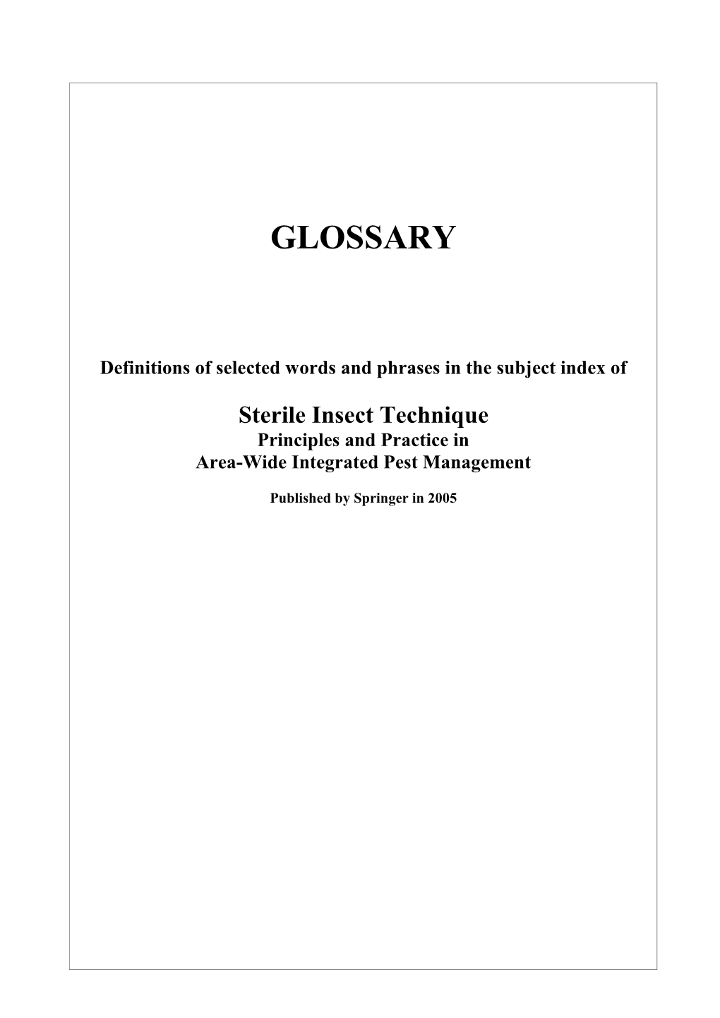 SIT Glossary