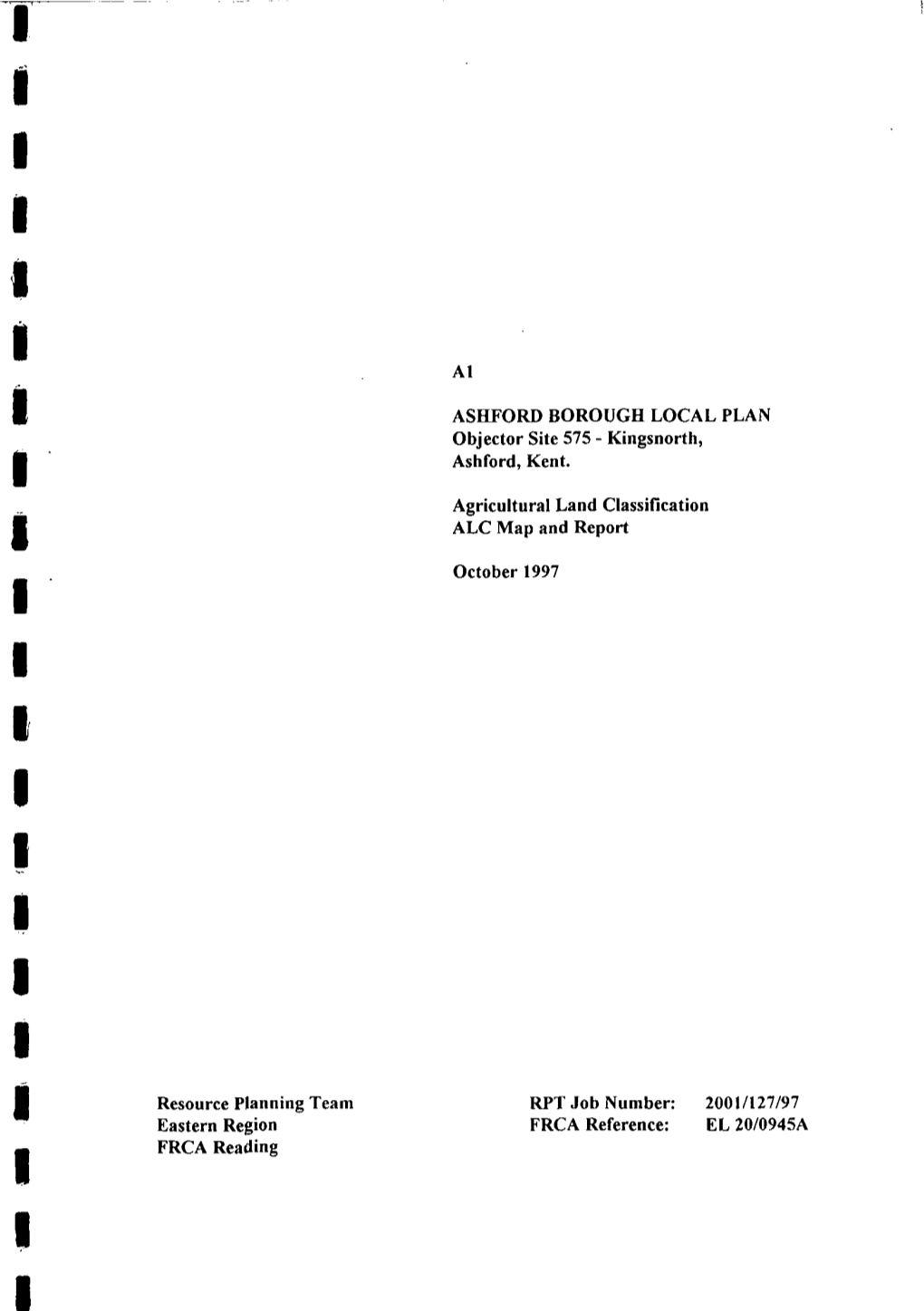 Kingsnorth, Ashford, Kent. Agricultural Land Classification ALC Map And