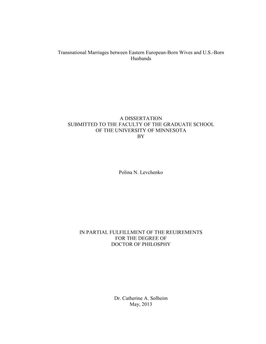 Transnational Marriages Between Eastern European-Born Wives and U.S.-Born Husbands