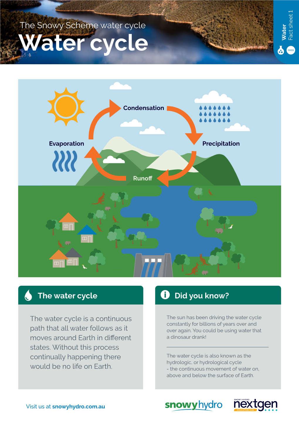 Water Cycle the Snowy Scheme Water Cycle Visit Us at Snowyhydro.Com.Au Would Benolife Onearth