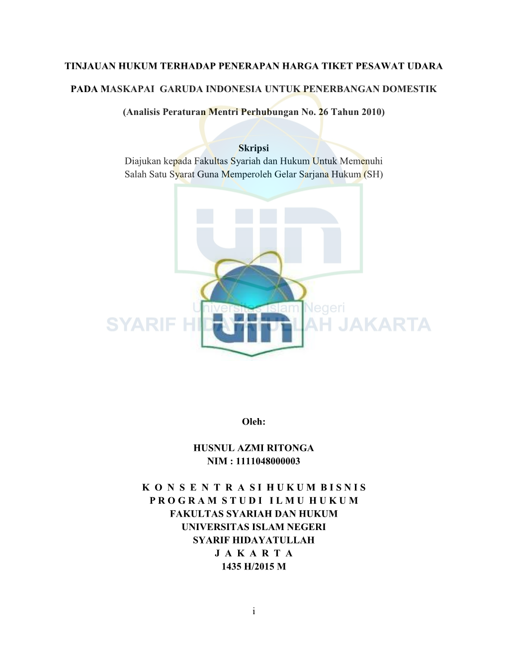 Tinjauan Hukum Terhadap Penerapan Harga Tiket Pesawat Udara