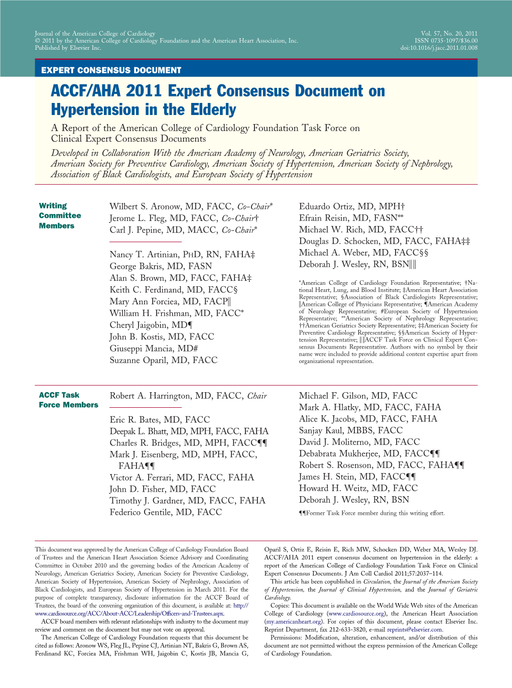 ACCF/AHA 2011 Expert Consensus Document on Hypertension in The