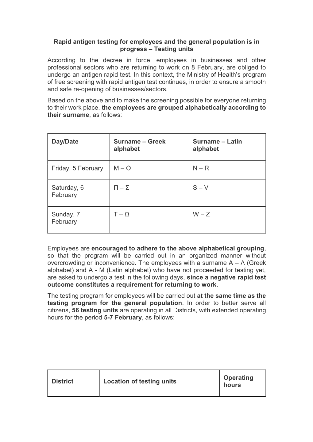 Rapid Antigen Testing for Employees and the General Population Is In